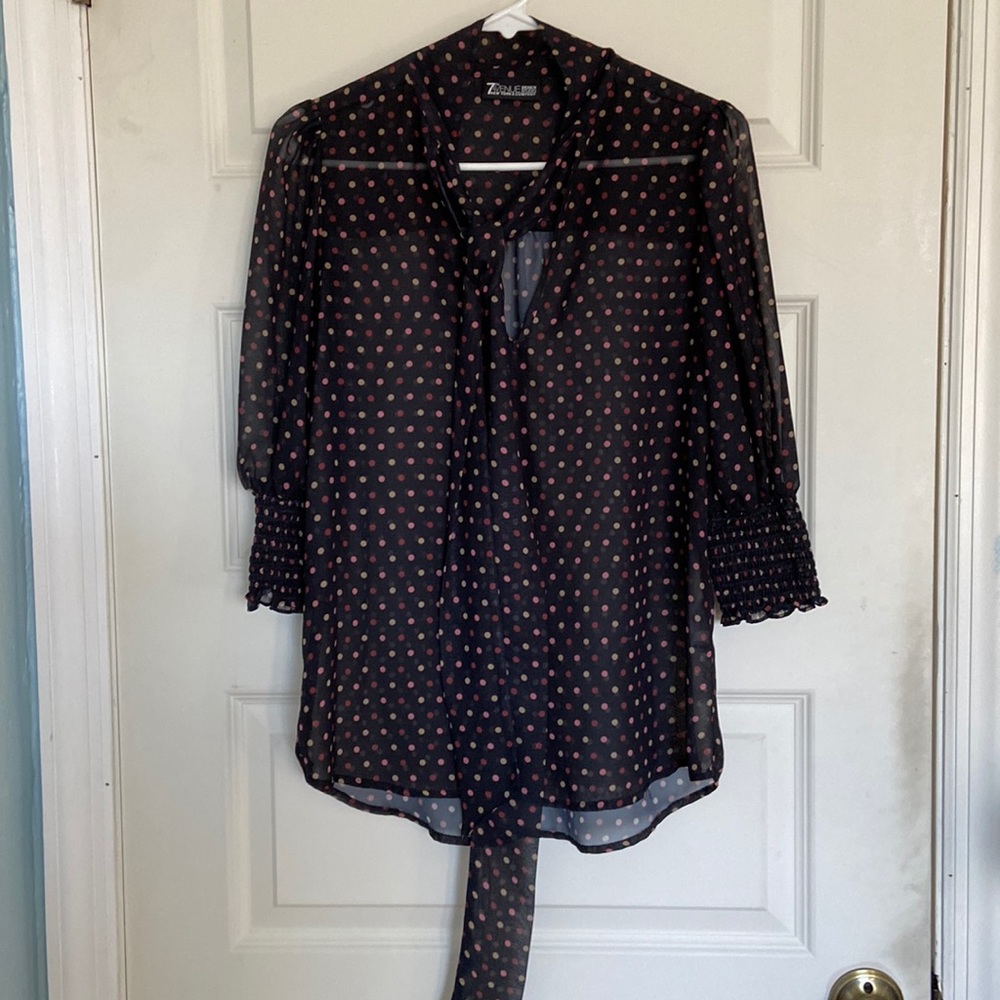 Sheer polka dot top